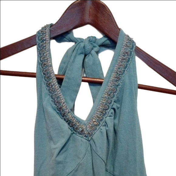 a.n.a Teal Embellished Halter Tank Top - Picture 5 of 7